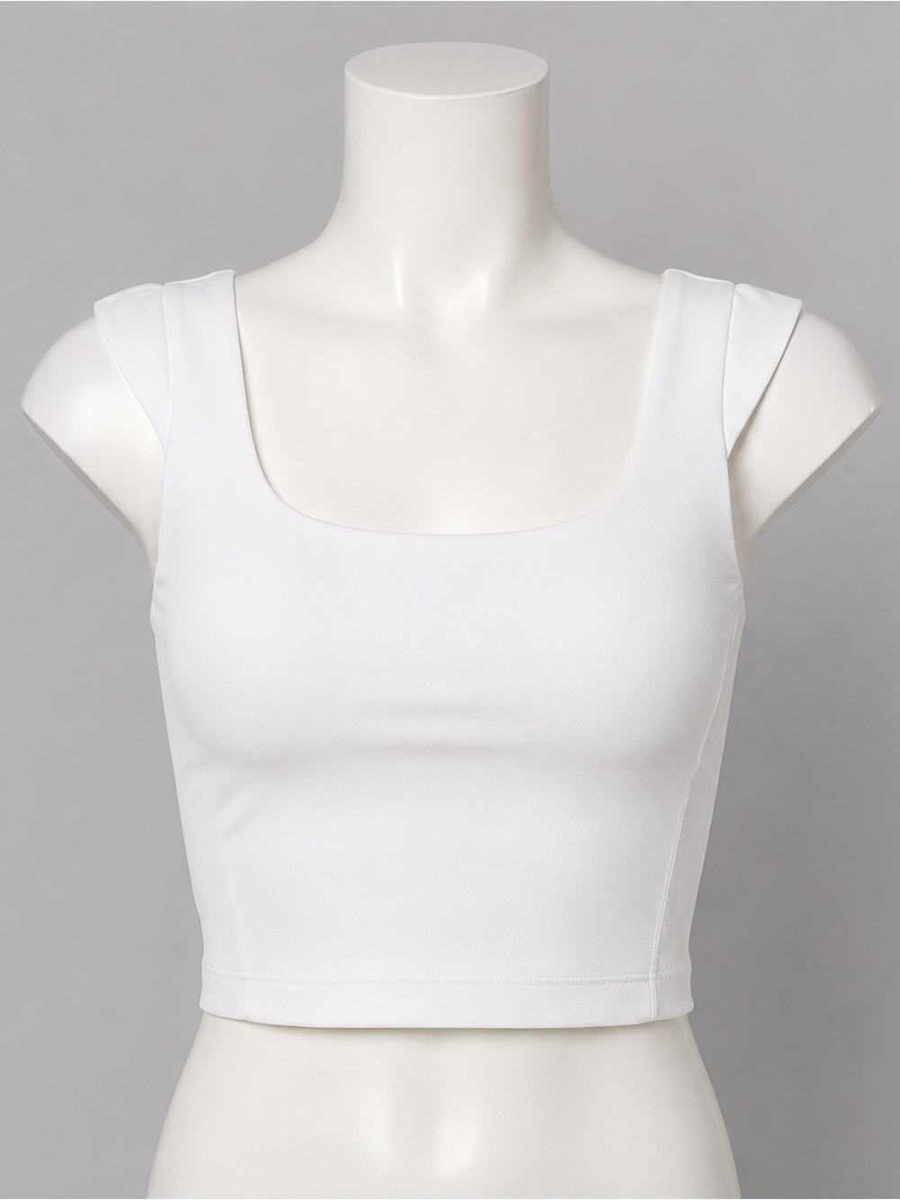 Garage White Stretch Cap Sleeve Crop Top